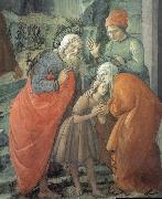 Fra Filippo Lippi Details of St John beids farewell to his parents oil painting reproduction